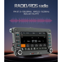 Radio vw avec carplay & android auto sans fil, écran 7 pouces, bleutooth, mirror link, eq, fm/am/rds radio, swc, autoradio pour 