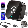 Adaptateur pour carplay et android auto sans fil 2 en 1, plug & play | reconnexion automatique, wifi 2,4+5,0 ghz bleutooth 5.0, 