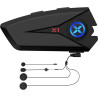 X1 écouteurs casque moto avec musique, 60 heures d'autonomie, ip67 | kit main libre moto avec assistant vocal, haut-parleurs de 