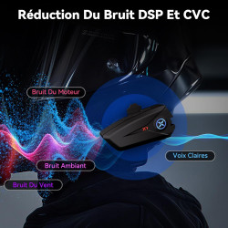 X1 écouteurs casque moto avec musique, 60 heures d'autonomie, ip67 | kit main libre moto avec assistant vocal, haut-parleurs de 