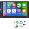 Autoradio 2 din carplay et android auto,6,9 pouces ips écran tactile,2 din carplay wirouge avec bluetooth navigation gps mirror 
