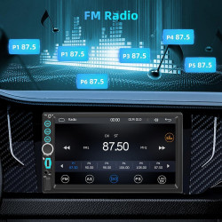 Autoradio 2 din carplay et android auto,6,9 pouces ips écran tactile,2 din carplay wirouge avec bluetooth navigation gps mirror 