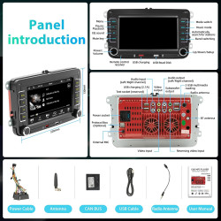 Autoradio pour vw golf 5 6 passat tiguan jetta touran polo caddy, écran tactile 7 pouces avec apple carplay et android auto sans
