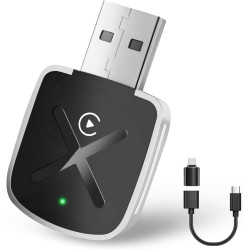 Adaptateur CarPlay sans Fil 2026 pour iPhone, Cle CarPlay Wireless Convertit CarPlay Filaire en Adaptateur sans Fil, Compatible 