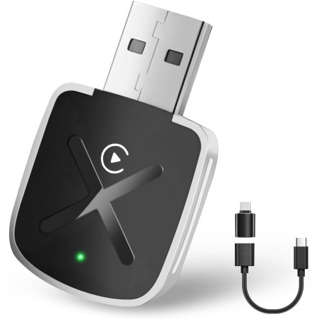 Adaptateur CarPlay sans Fil 2026 pour iPhone, Cle CarPlay Wireless Convertit CarPlay Filaire en Adaptateur sans Fil, Compatible 