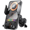 TNSLAND Chargeur de voiture sans fil 15 W et support de téléphone, support de chargeur de voiture sans fil, station de charge in