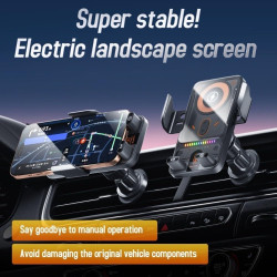 TNSLAND Chargeur de voiture sans fil 15 W et support de téléphone, support de chargeur de voiture sans fil, station de charge in