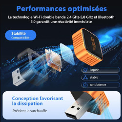 Mini Adaptateur CarPlay sans Fil : 2 en 1 CarPlay et Android Auto Wireless Adapter Connexion Rapide Stable et sans Retard-Dongle
