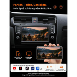 Adaptateur carplay sans fil 4-en-1 pour apple carplay & android auto, airplay & mirrorlink, diffusion d' écran voiture, wifi 5.8
