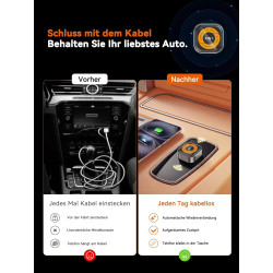 Adaptateur carplay sans fil 4-en-1 pour apple carplay & android auto, airplay & mirrorlink, diffusion d' écran voiture, wifi 5.8