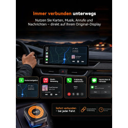 Adaptateur carplay sans fil 4-en-1 pour apple carplay & android auto, airplay & mirrorlink, diffusion d' écran voiture, wifi 5.8