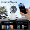 Tounee Support Voiture MagSafe, Aspiration 40kg Aimant 1540g, réglable 360° Tableau Bord, Compatible iPhone 12-17 Pro Max Air Pl