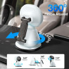 Tounee Support Voiture MagSafe, Aspiration 40kg Aimant 1540g, réglable 360° Tableau Bord, Compatible iPhone 12-17 Pro Max Air Pl