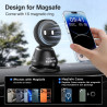 Tounee Support Voiture MagSafe, Aspiration 40kg Aimant 1540g, réglable 360° Tableau Bord, Compatible iPhone 12-17 Pro Max Air Pl