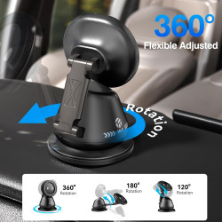 Tounee Support Voiture MagSafe, Aspiration 40kg Aimant 1540g, réglable 360° Tableau Bord, Compatible iPhone 12-17 Pro Max Air Pl