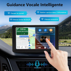 GPS Voiture, GPS Navigation Voiture 7 Pouces avec Cartes de l'europe 2025, Mises à Jour Gratuites, Points D'intérêt et Alerte de