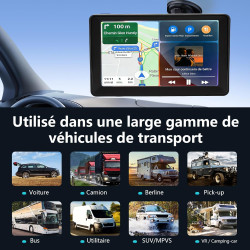 GPS Voiture, GPS Navigation Voiture 7 Pouces avec Cartes de l'europe 2025, Mises à Jour Gratuites, Points D'intérêt et Alerte de
