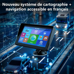 GPS Voiture, GPS Navigation Voiture 7 Pouces avec Cartes de l'europe 2025, Mises à Jour Gratuites, Points D'intérêt et Alerte de