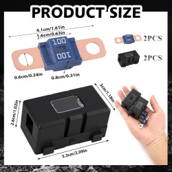 2 Pièces Fusibles Midi 100A et Porte-Fusibles ANS, Fusible Voiture, Haute Tension 12V-58V, Compatible avec Voitures, Camions, Vé