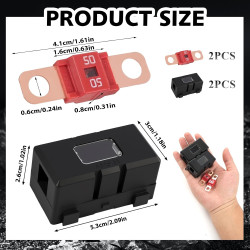 2 Pièces Fusibles Midi 50A et Porte-Fusibles ANS, Fusible Voiture, Haute Tension 12V-58V, Compatible avec Voitures, Camions, Véh
