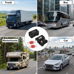 2 Pièces Fusibles Midi 50A et Porte-Fusibles ANS, Fusible Voiture, Haute Tension 12V-58V, Compatible avec Voitures, Camions, Véh