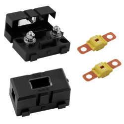 2 Pièces Fusibles Midi 60A et Porte-Fusibles ANS, Fusible Voiture, Haute Tension 12V-58V, Compatible avec Voitures, Camions, Véh