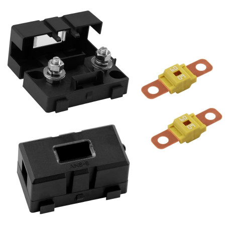 2 Pièces Fusibles Midi 60A et Porte-Fusibles ANS, Fusible Voiture, Haute Tension 12V-58V, Compatible avec Voitures, Camions, Véh