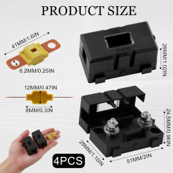 2 Pièces Fusibles Midi 60A et Porte-Fusibles ANS, Fusible Voiture, Haute Tension 12V-58V, Compatible avec Voitures, Camions, Véh