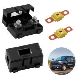 2 Pièces Fusibles Midi 60A et Porte-Fusibles ANS, Fusible Voiture, Haute Tension 12V-58V, Compatible avec Voitures, Camions, Véh