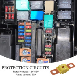 2 Pièces Fusibles Midi 60A et Porte-Fusibles ANS, Fusible Voiture, Haute Tension 12V-58V, Compatible avec Voitures, Camions, Véh