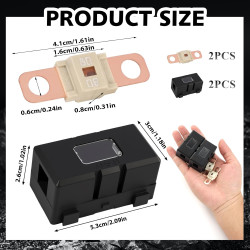 2 Pièces Fusibles Midi 80A et Porte-Fusibles ANS, Fusible Voiture, Haute Tension 12V-58V, Compatible avec Voitures, Camions, Véh