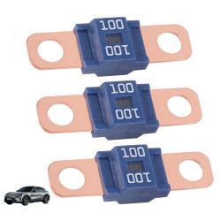3 Pièces Fusibles Midi 100A, Fusible Voiture, Haute Tension 12V-58V, Compatible avec Voitures, Camions, Véhicules de Constructio