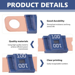 3 Pièces Fusibles Midi 100A, Fusible Voiture, Haute Tension 12V-58V, Compatible avec Voitures, Camions, Véhicules de Constructio