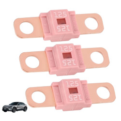 3 Pièces Fusibles Midi 125A, Fusible Voiture, Haute Tension 12V-58V, Compatible avec Voitures, Camions, Véhicules de Constructio
