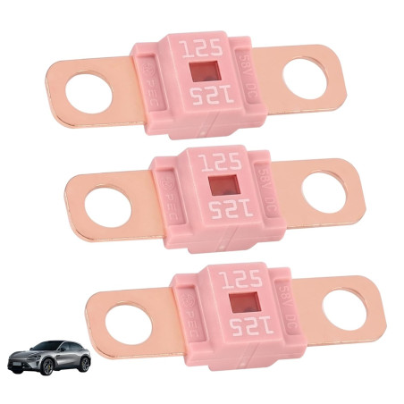 3 Pièces Fusibles Midi 125A, Fusible Voiture, Haute Tension 12V-58V, Compatible avec Voitures, Camions, Véhicules de Constructio