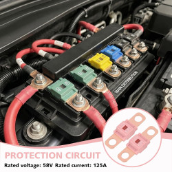 3 Pièces Fusibles Midi 125A, Fusible Voiture, Haute Tension 12V-58V, Compatible avec Voitures, Camions, Véhicules de Constructio