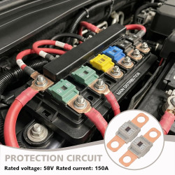 3 Pièces Fusibles Midi 150A, Fusible Voiture, Haute Tension 12V-58V, Compatible avec Voitures, Camions, Véhicules de Constructio