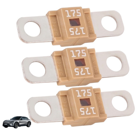 3 Pièces Fusibles Midi 175A, Fusible Voiture, Haute Tension 12V-58V, Compatible avec Voitures, Camions, Véhicules de Constructio