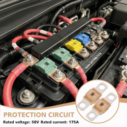 3 Pièces Fusibles Midi 175A, Fusible Voiture, Haute Tension 12V-58V, Compatible avec Voitures, Camions, Véhicules de Constructio