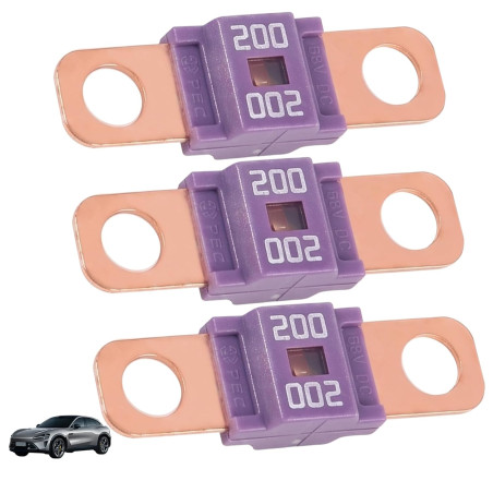 3 Pièces Fusibles Midi 200A, Fusible Voiture, Haute Tension 12V-58V, Compatible avec Voitures, Camions, Véhicules de Constructio