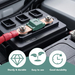 3 Pièces Fusibles Midi 40A, Fusible Voiture, Haute Tension 12V-58V, Compatible avec Voitures, Camions, Véhicules de Construction