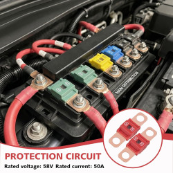3 Pièces Fusibles Midi 50A, Fusible Voiture, Haute Tension 12V-58V, Compatible avec Voitures, Camions, Véhicules de Construction