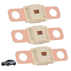 3 Pièces Fusibles Midi 80A, Fusible Voiture, Haute Tension 12V-58V, Compatible avec Voitures, Camions, Véhicules de Construction
