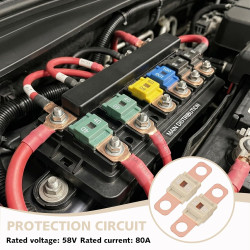3 Pièces Fusibles Midi 80A, Fusible Voiture, Haute Tension 12V-58V, Compatible avec Voitures, Camions, Véhicules de Construction