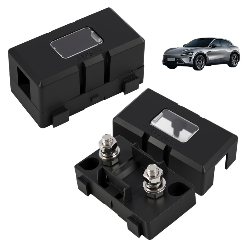 2 Pièces Porte-Fusibles ANS, Fusible Voiture, Haute Tension 12V-58V, Compatible avec Voitures, Camions, Véhicules de Constructio