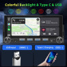 Autoradio 1 din bleutooth avec sans fil carplay et android auto - 6,86 pouces hd ecran tactile,wireless autoradio avec caméra de