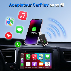 Adaptateur Carplayy sans Fil, Mini clé USB Carplayy sans Fil, Plug and Play, Compatible avec Les Voitures fonctionnant sous iOS 