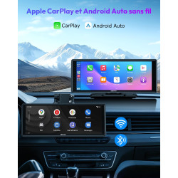 Essgoo écran carplay voiture 10,26 pouces avec caméra de recul prend en charge a-pple carplay & android auto,gps,fm, mirror link