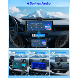 ESSGOO Écran Carplay Voiture, Supporte A-pple Carplay sans Fil et Android Auto, Écran Tactile IPS de 10.26 Pouces avec Capteur d
