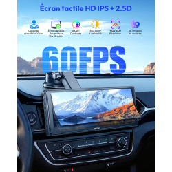 ESSGOO Écran Carplay Voiture, Supporte A-pple Carplay sans Fil et Android Auto, Écran Tactile IPS de 10.26 Pouces avec Capteur d